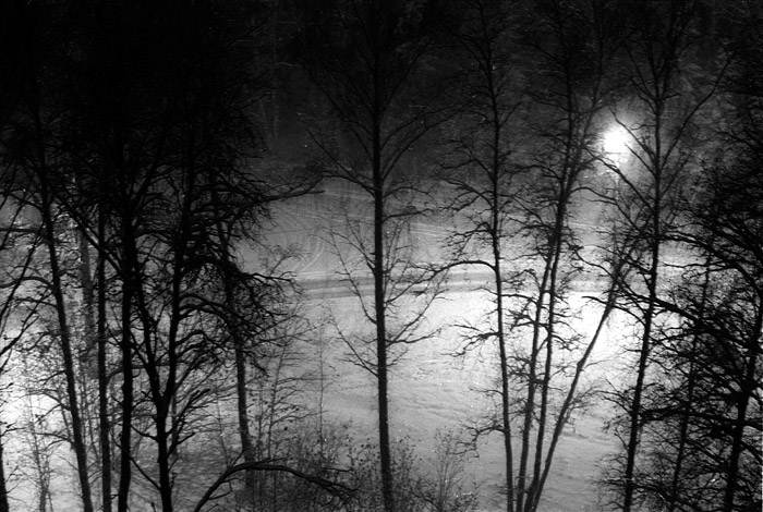 Фотопейзаж - Зима. Ночь. Перекрёсток.